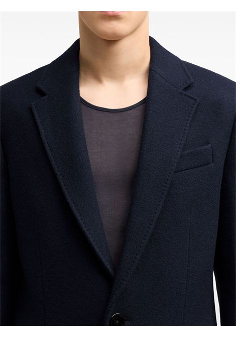 single breasted coat man navy in wool AMI PARIS | HCO010.WV00494011